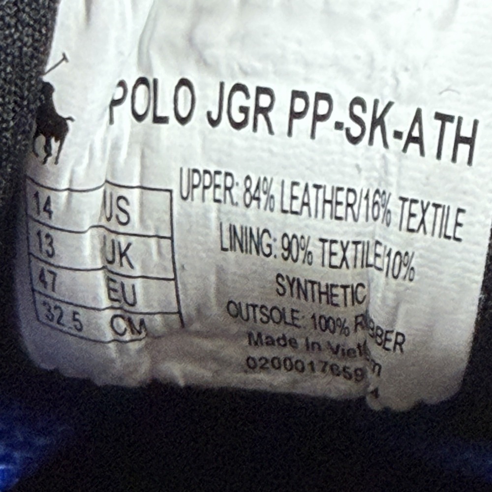 Polo Ralph Lauren Mesh Polo JGR PP-SK-ATH Sneakers Men's Size 14 White Blue - Picture 8 of 8